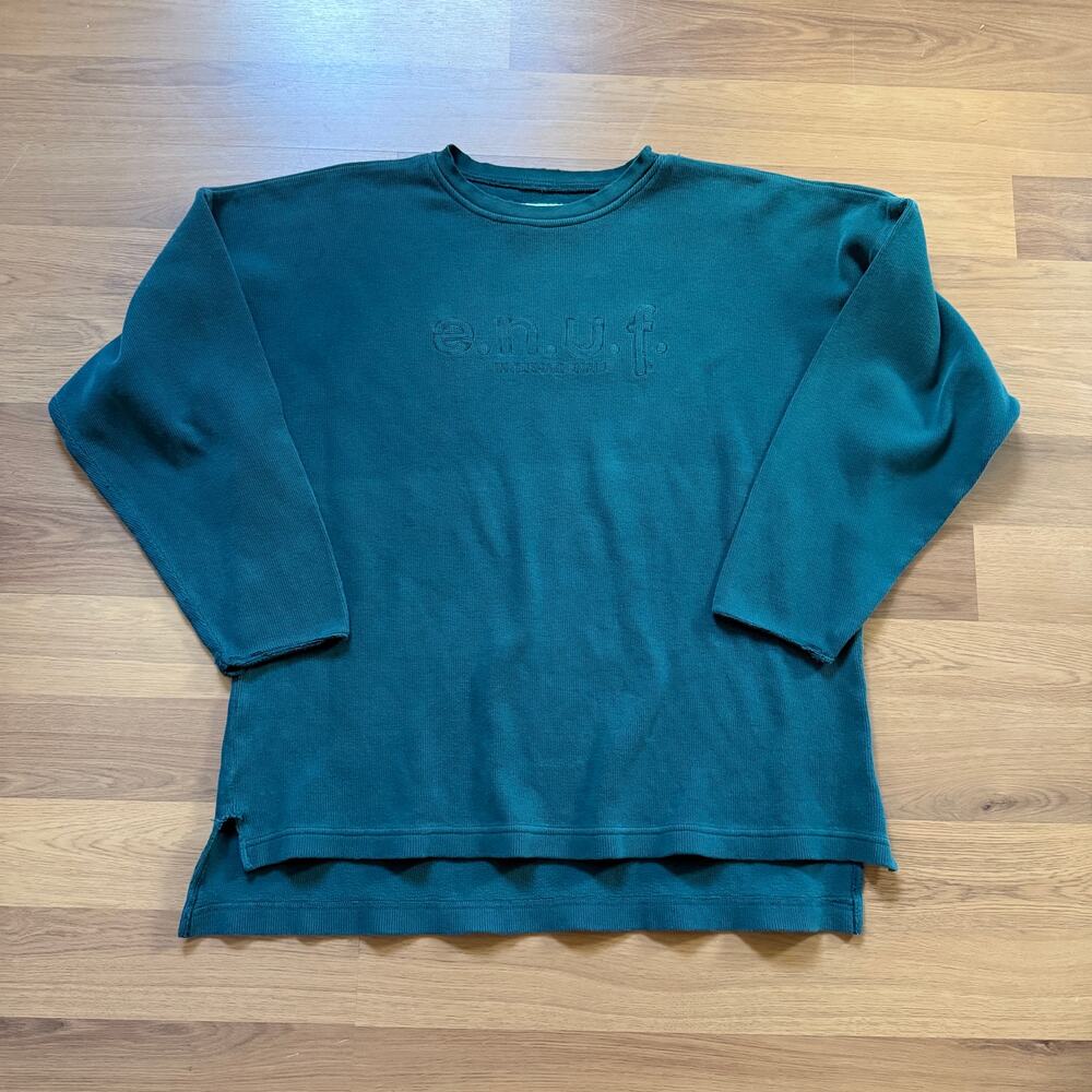 Vintage 90's E.N.U.F International Green Oversized Pullover Sweatshirt Sz XL VTG